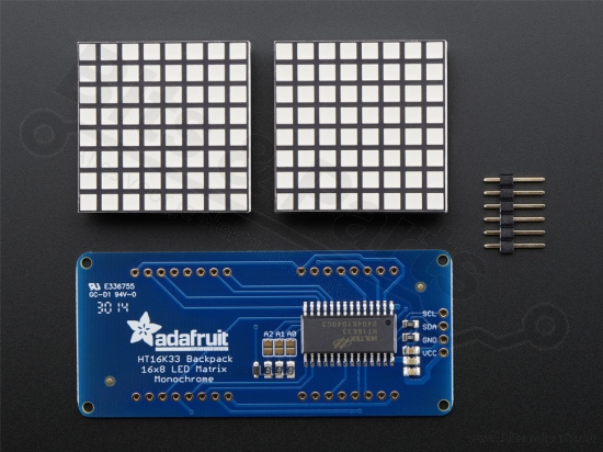 LED Matrix Display Module/Backpack 16x8 Square/Green - Adafruit 2042 